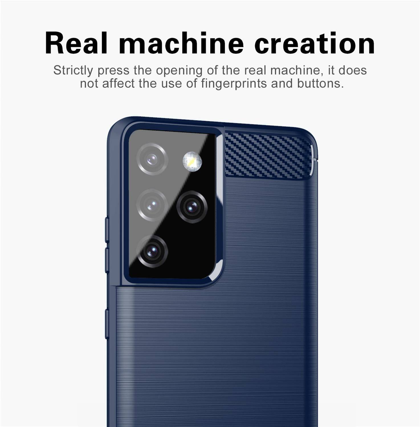 Cadorabo Hülle für Samsung Galaxy S21 ULTRA in Blau Schutzhülle TPU Case Cover Etui Handyhülle-1