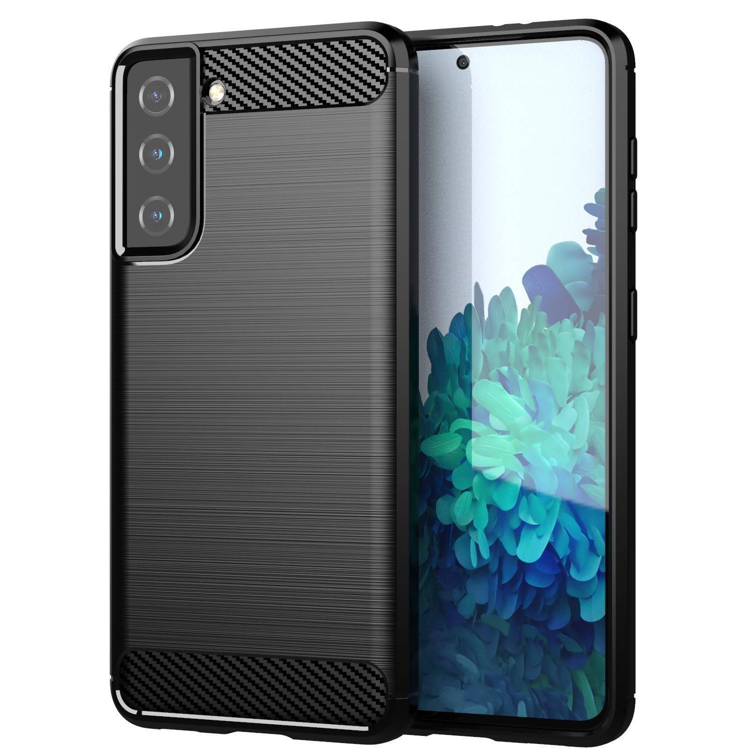 Cadorabo Hülle für Samsung Galaxy S21 FE in Schwarz Schutzhülle TPU Case Cover Etui Handyhülle-0