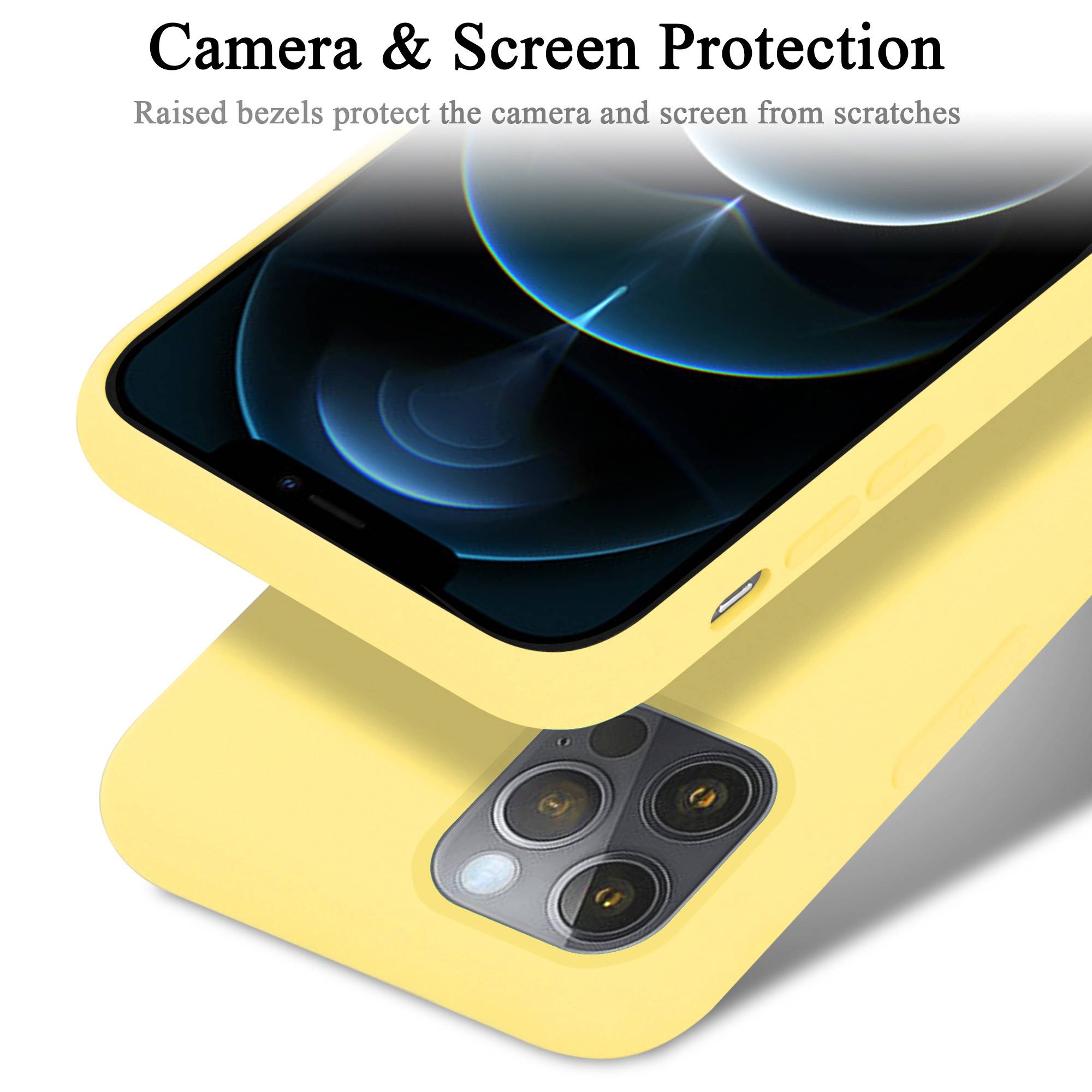 Cadorabo Schutzhülle für Apple iPhone 13 PRO MAX Hülle in Gelb Handyhülle Case Cover TPU Etui-3
