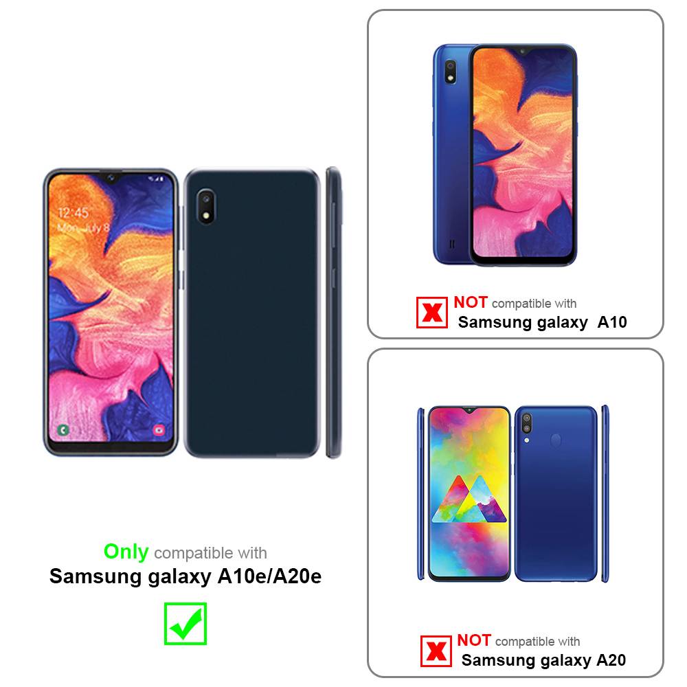 Cadorabo Hülle für Samsung Galaxy A10e / A20e Schutz Hülle in Schwarz Handyhülle Etui Case Cover Magnetverschluss-4