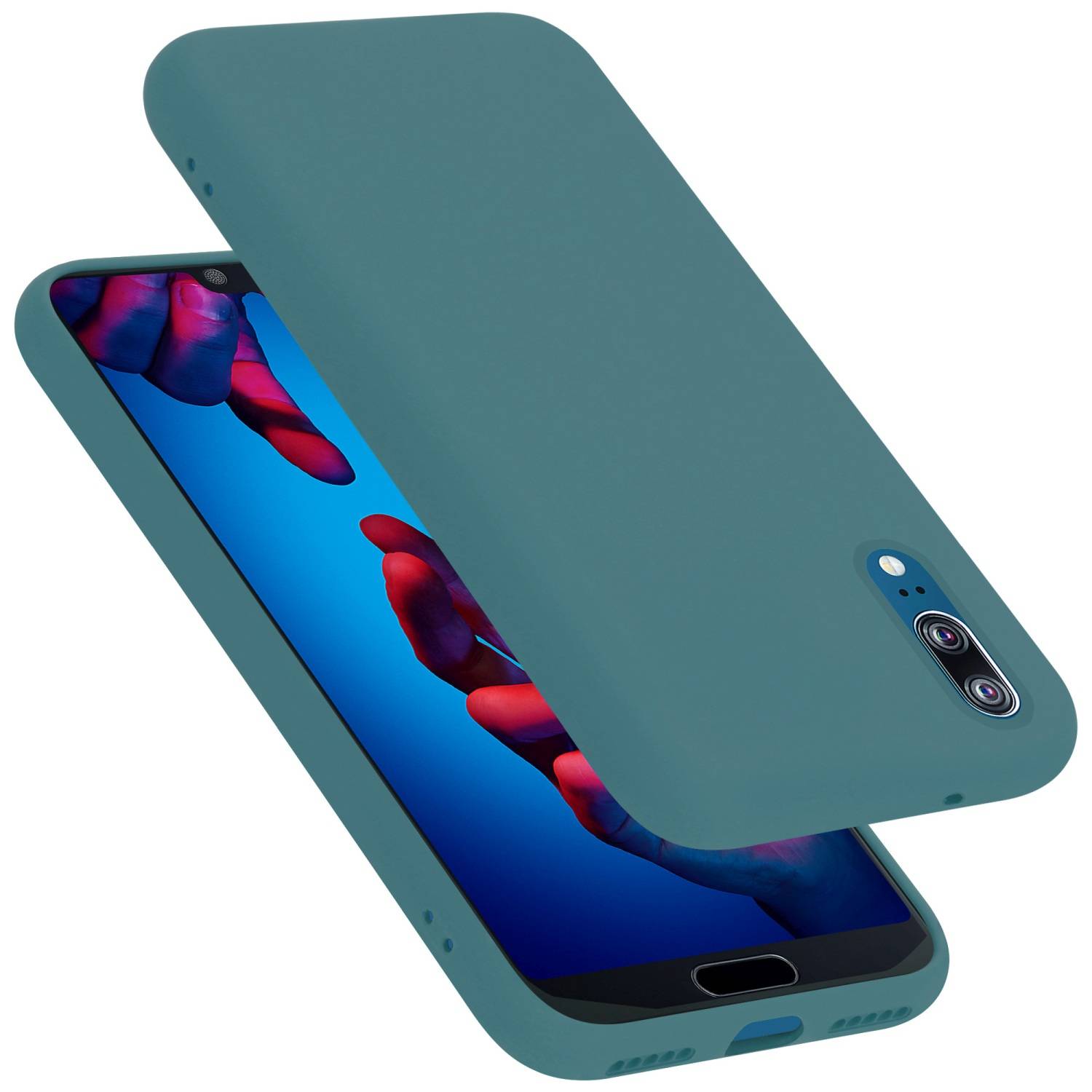 Cadorabo Schutzhülle für Huawei P20 Hülle in Grün Handyhülle Case Cover TPU Etui-0