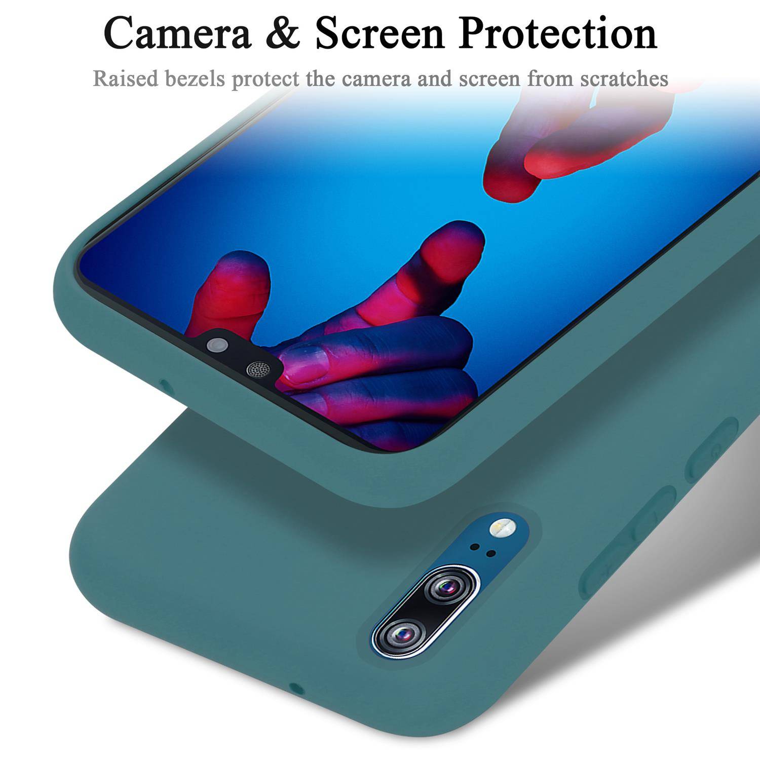 Cadorabo Schutzhülle für Huawei P20 Hülle in Grün Handyhülle Case Cover TPU Etui-3