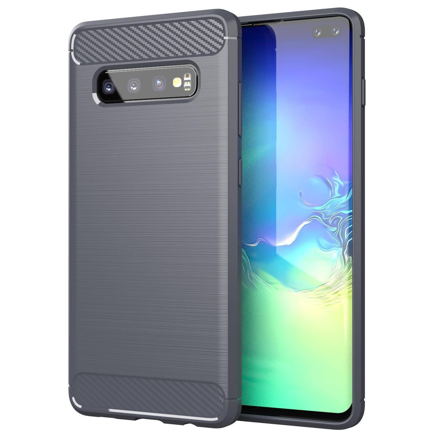 Cadorabo Hülle für Samsung Galaxy S10 4G in Grau Schutzhülle TPU Case Cover Etui Handyhülle-0