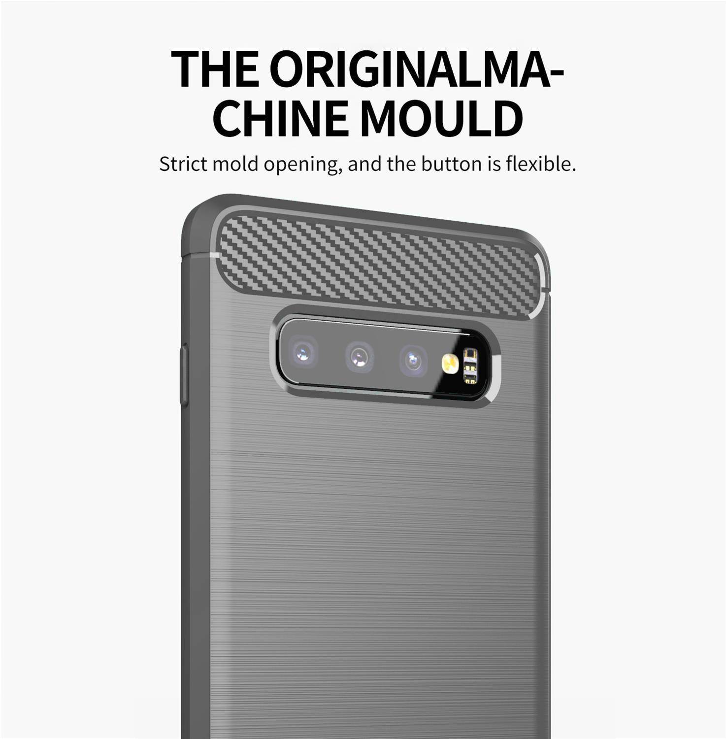 Cadorabo Hülle für Samsung Galaxy S10 4G in Grau Schutzhülle TPU Case Cover Etui Handyhülle-3