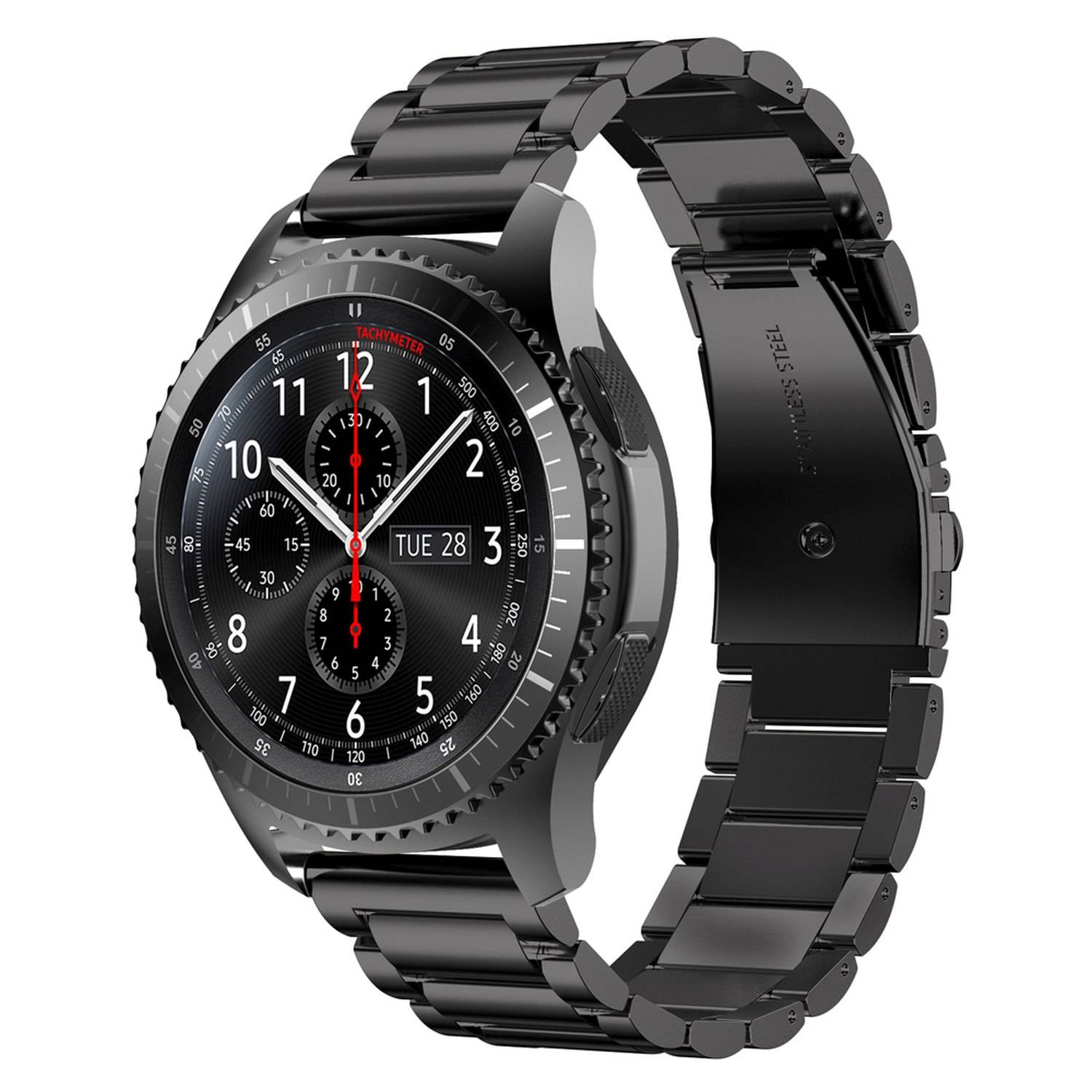 Armband 22mm für Samsung Galaxy Gear S3 / Gear 2/ Huawei Watch GT für Watch 2 Pro Ticwatch Pro Pepple Time in Schwarz-0