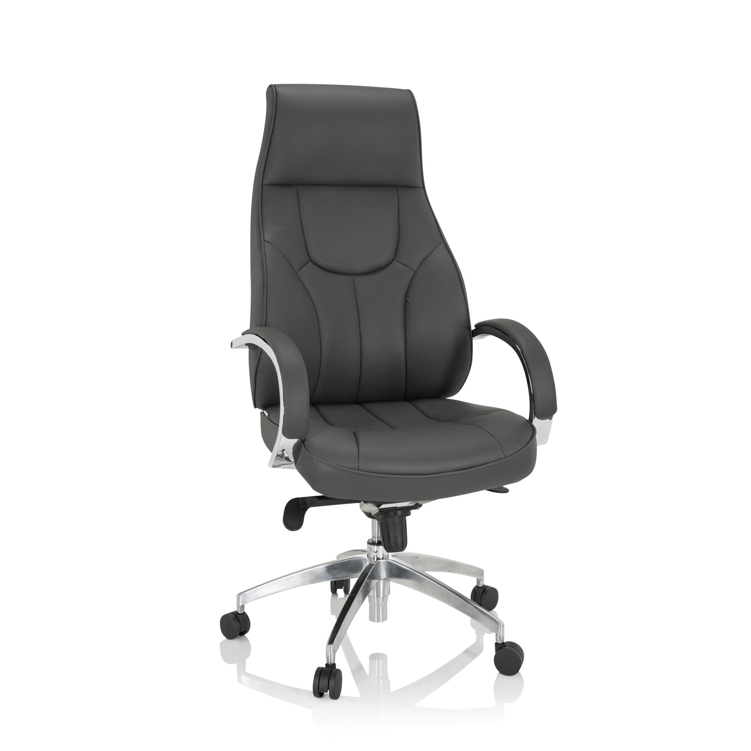 Bürostuhl Chefsessel ELEGANCE I Kunstleder grau hjh OFFICE-0