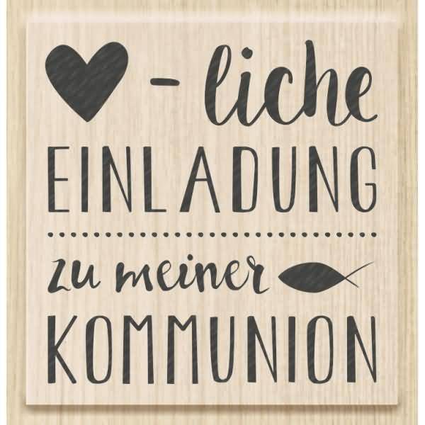 Motivstempel 'Herzliche Einladung zur Kommunion' 5,2x5,4cm-0