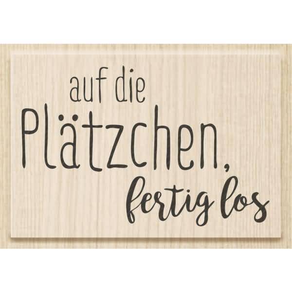 Motivstempel 'Auf die Plätzchen fertig los' 6,8x4,4cm-0