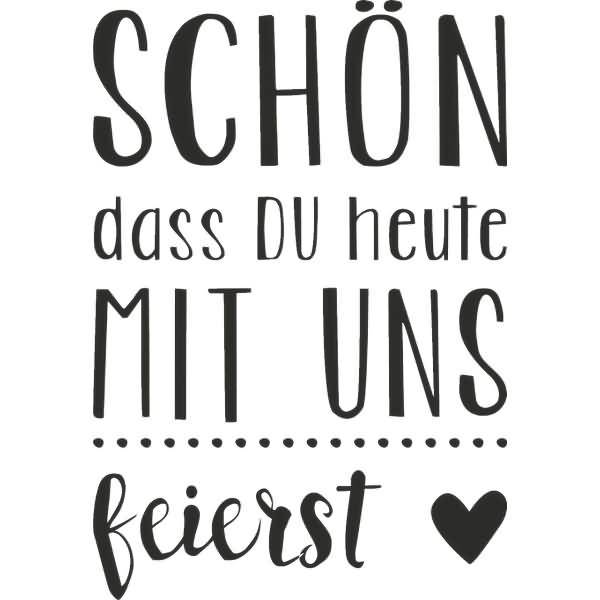 Motivstempel 'Schön dass du heute mit uns feierst' 3x4,2cm-1