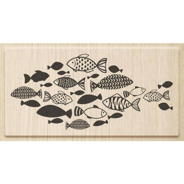 Motivstempel 'Fischschwarm' 9,5x4,7cm-0