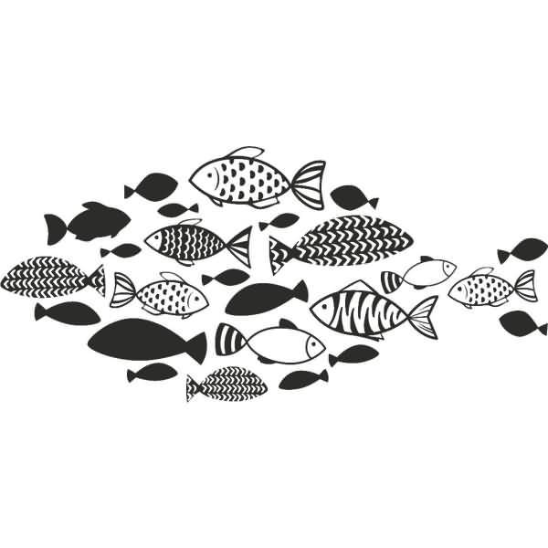Motivstempel 'Fischschwarm' 9,5x4,7cm-1