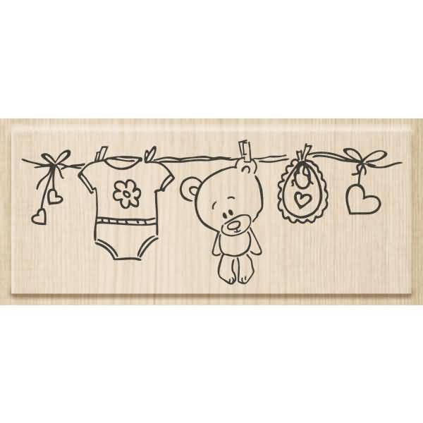 Motivstempel 'Wäscheleine' 10x3,8cm-0