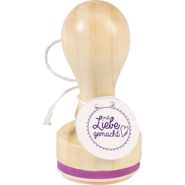 Motivstempel rund 'mit Liebe' 3,2cm-0