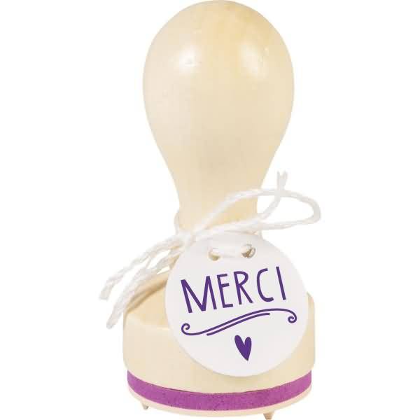 Motivstempel rund 'Merci' 3,2cm-0