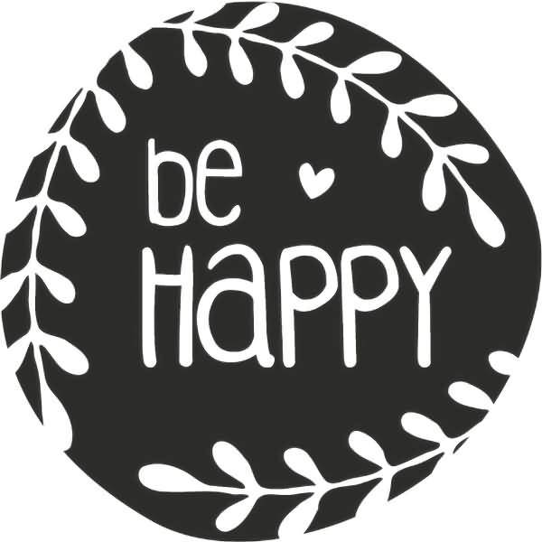 Motivstempel rund 'be Happy' 3,2cm-1