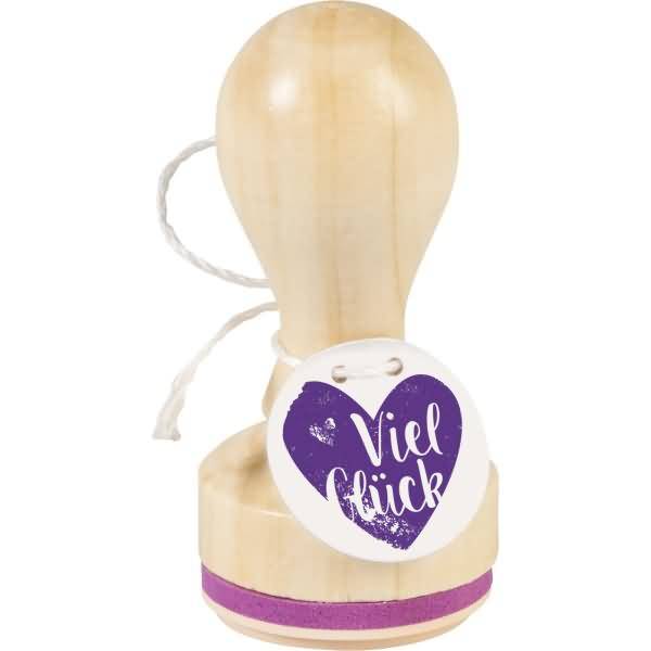 Motivstempel rund 'Viel Glück' 3,2cm-0