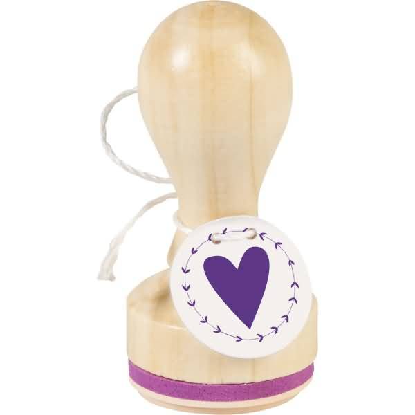 Motivstempel rund 'Herz mit Ranke' 3,2cm-0