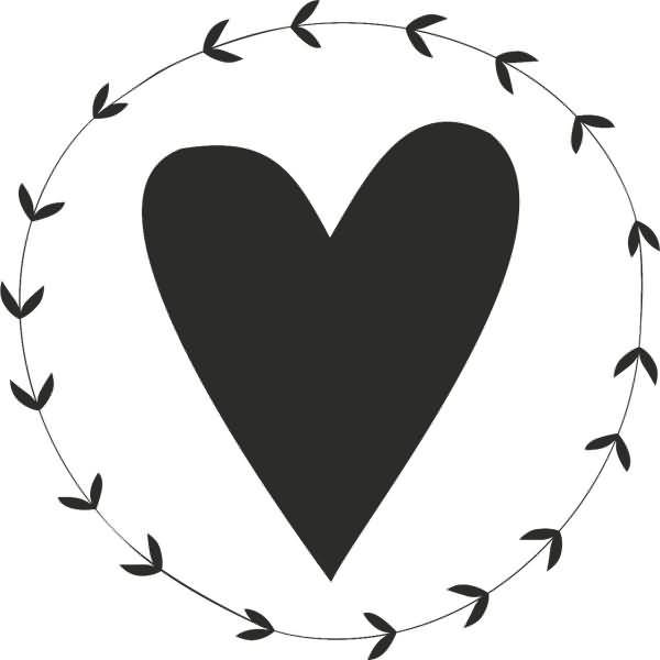 Motivstempel rund 'Herz mit Ranke' 3,2cm-1