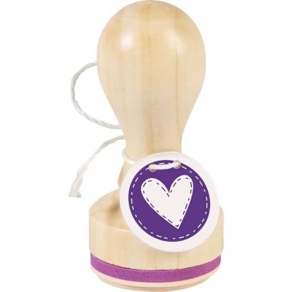 Motivstempel rund 'Herz mit Strich' 3,2cm-0
