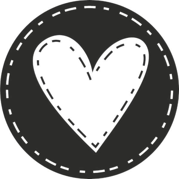 Motivstempel rund 'Herz mit Strich' 3,2cm-1