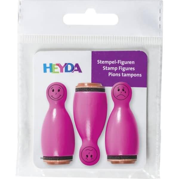 Mini Stempel Gesichter 1,2cm VE=3 Stück pink-0