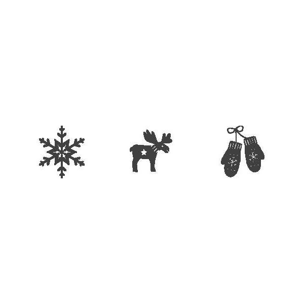 Mini Stempel 1,2cm VE=3 Stück Scandi-1