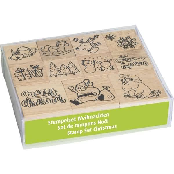 Stempelset Holz VE=11 Stück XmasPatch