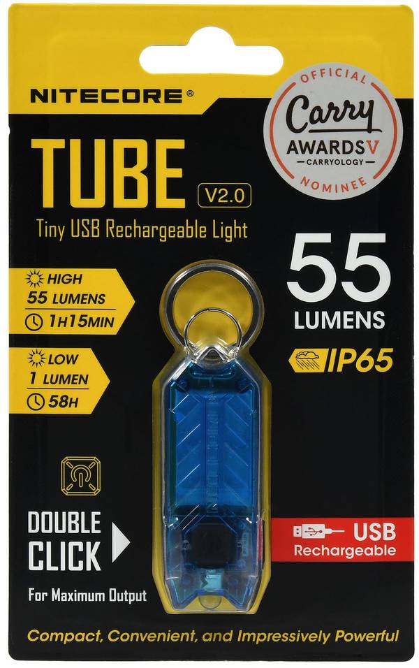 Nitecore TUBE 2.0 Mini LED Taschenlampe, mit Micro USB, 55 Lumen, blau, Li-Ion