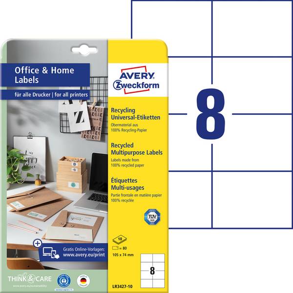 AVERY Zweckform Recycling-Universal-Etiketten Home Office