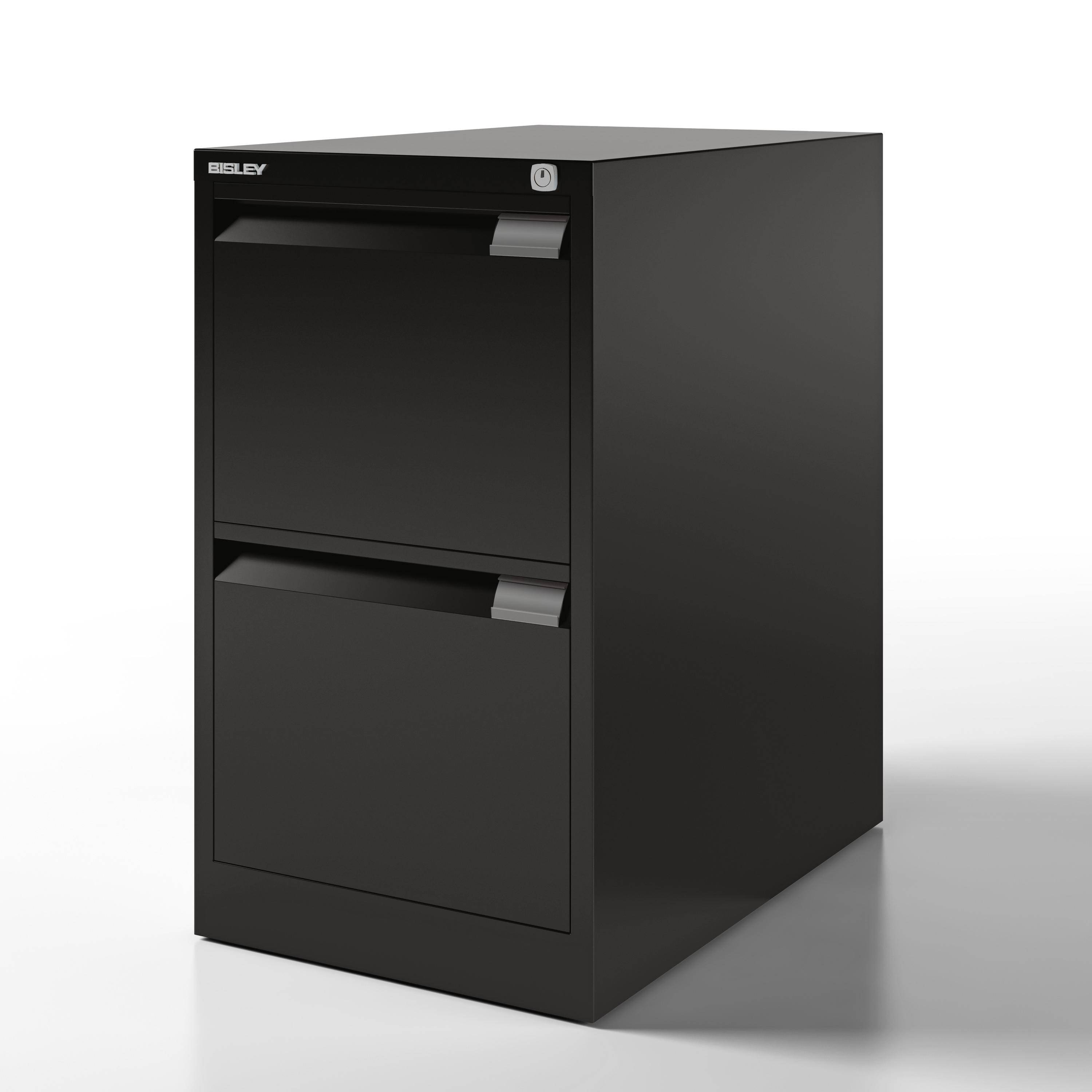 Bisley Hängeregistraturschrank, einbahnig, DIN A4, 2 HR-Schubladen, Farbe schwar-2