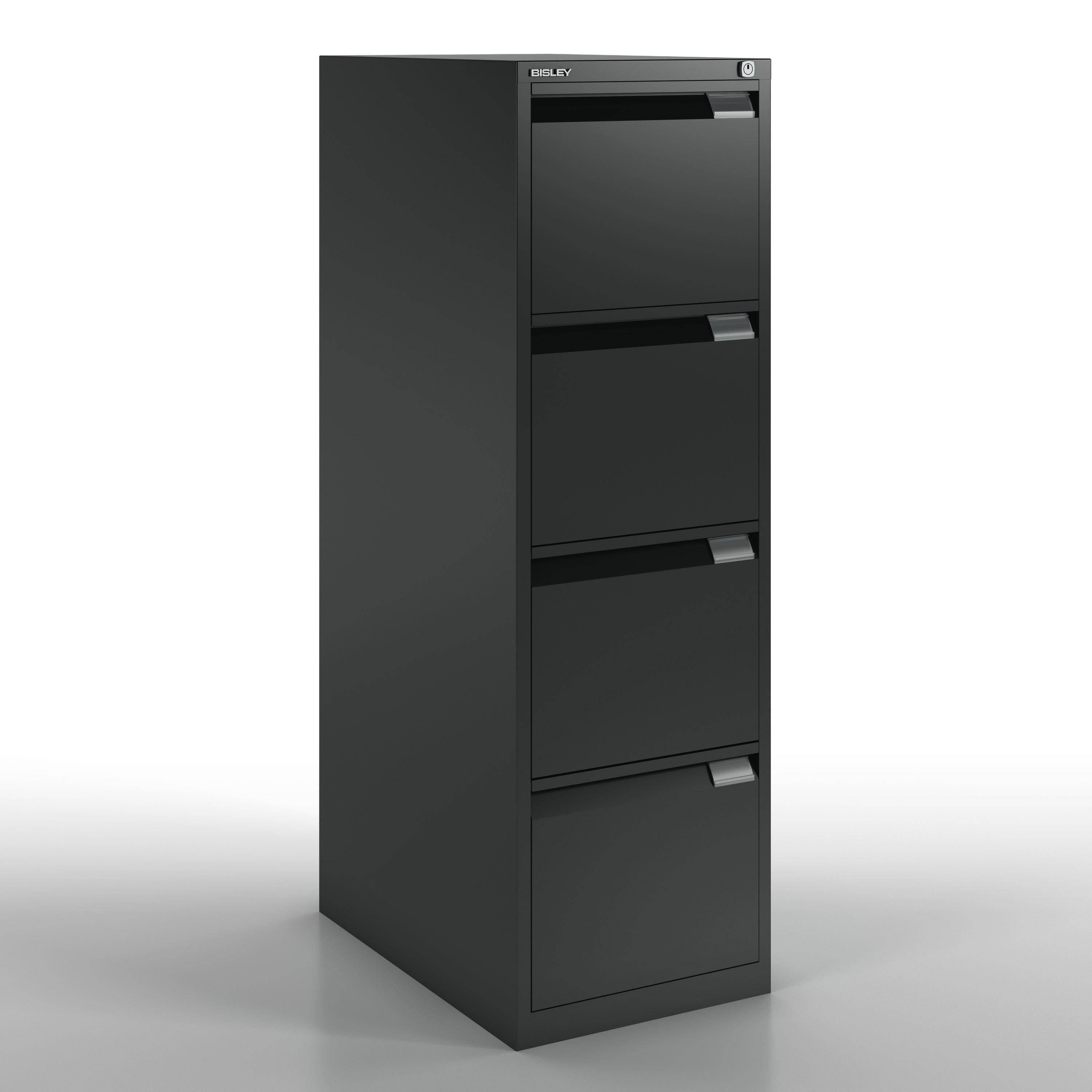 Bisley Hängeregistraturschrank, einbahnig, DIN A4, 4 HR-Schubladen, Farbe schwar-2
