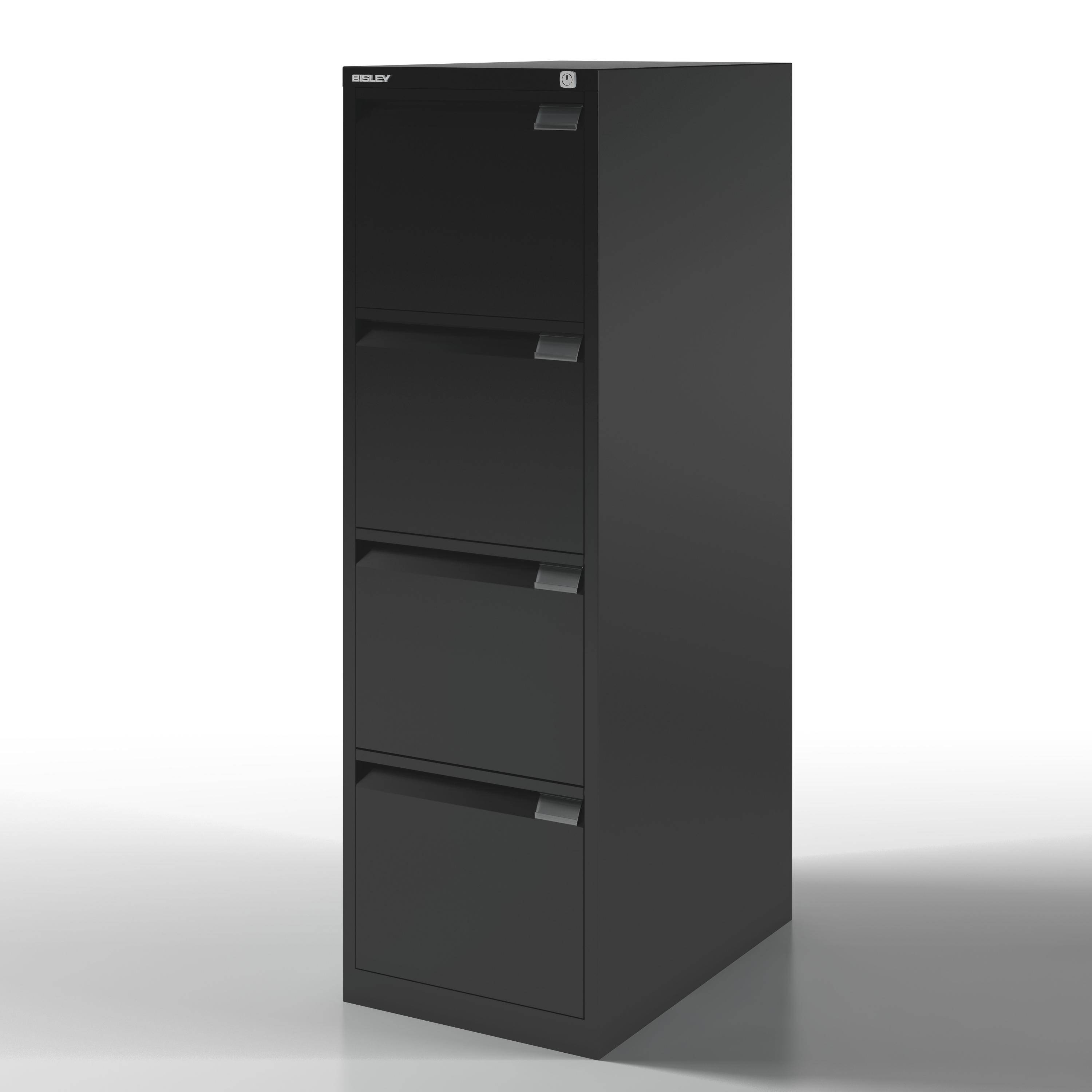 Bisley Hängeregistraturschrank, einbahnig, DIN A4, 4 HR-Schubladen, Farbe schwar-3