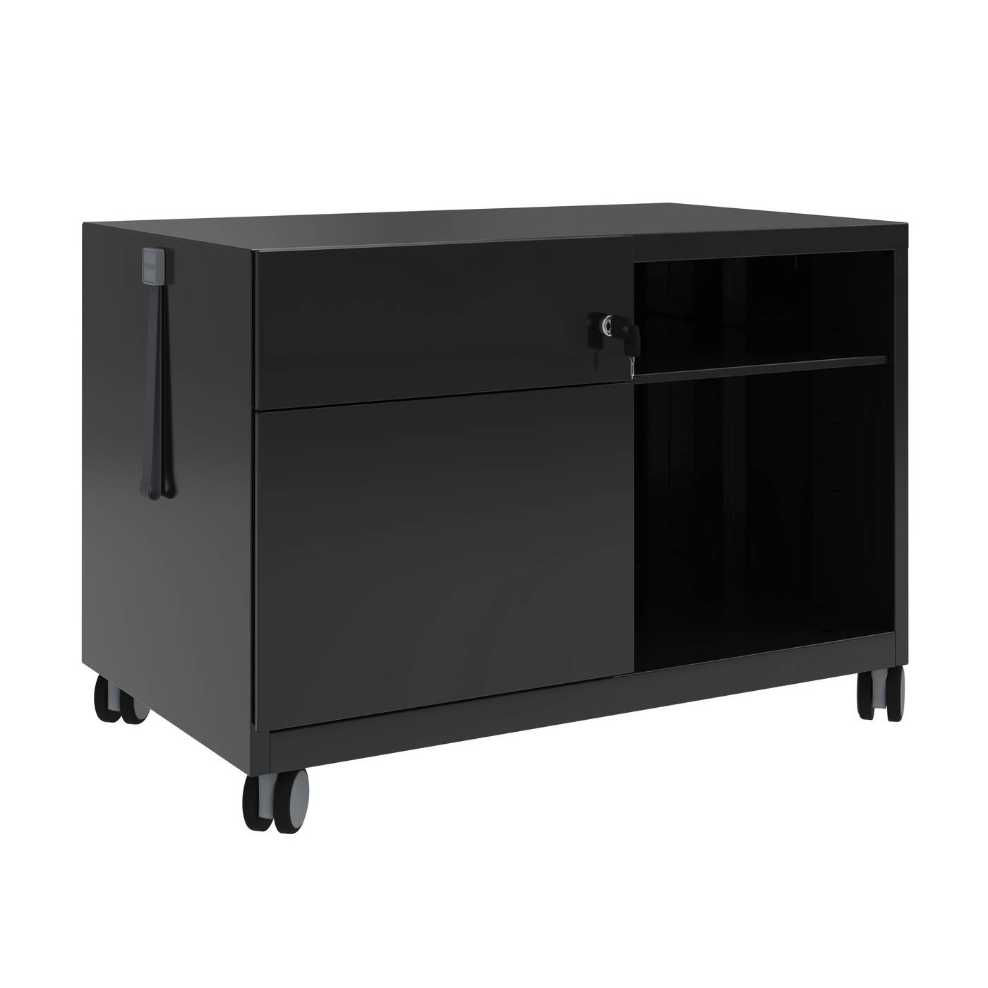 Bisley Note Caddy, Schubladen links, B 800 mm, Farbe: schwarz-1