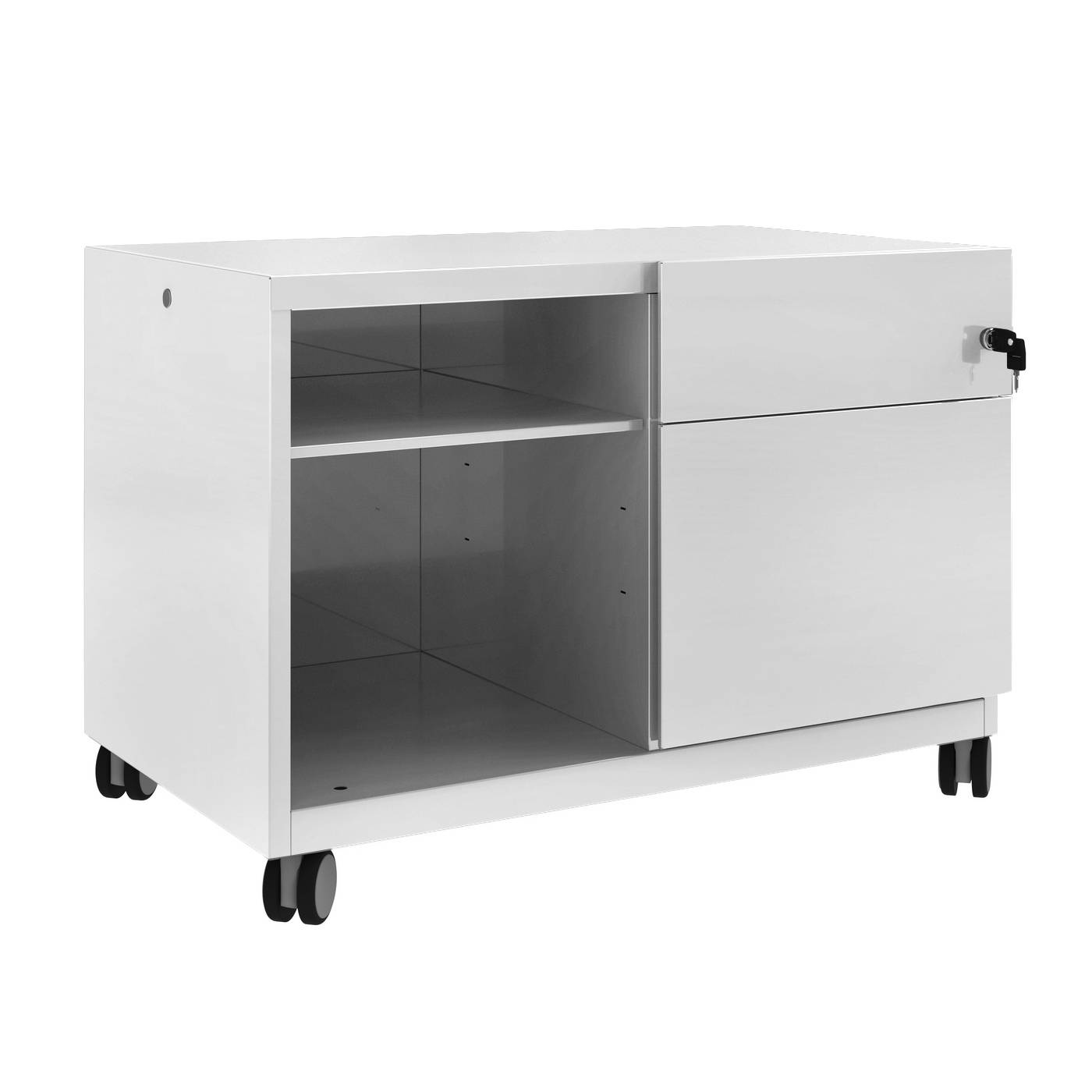Bisley Note Caddy, Schubladen rechts, B 800 mm, Farbe: lichtgrau-1