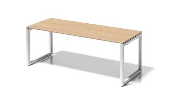 Schreibtisch Cito BxTxH 200x80x74cm ahorn Gestell verkehrsweiß