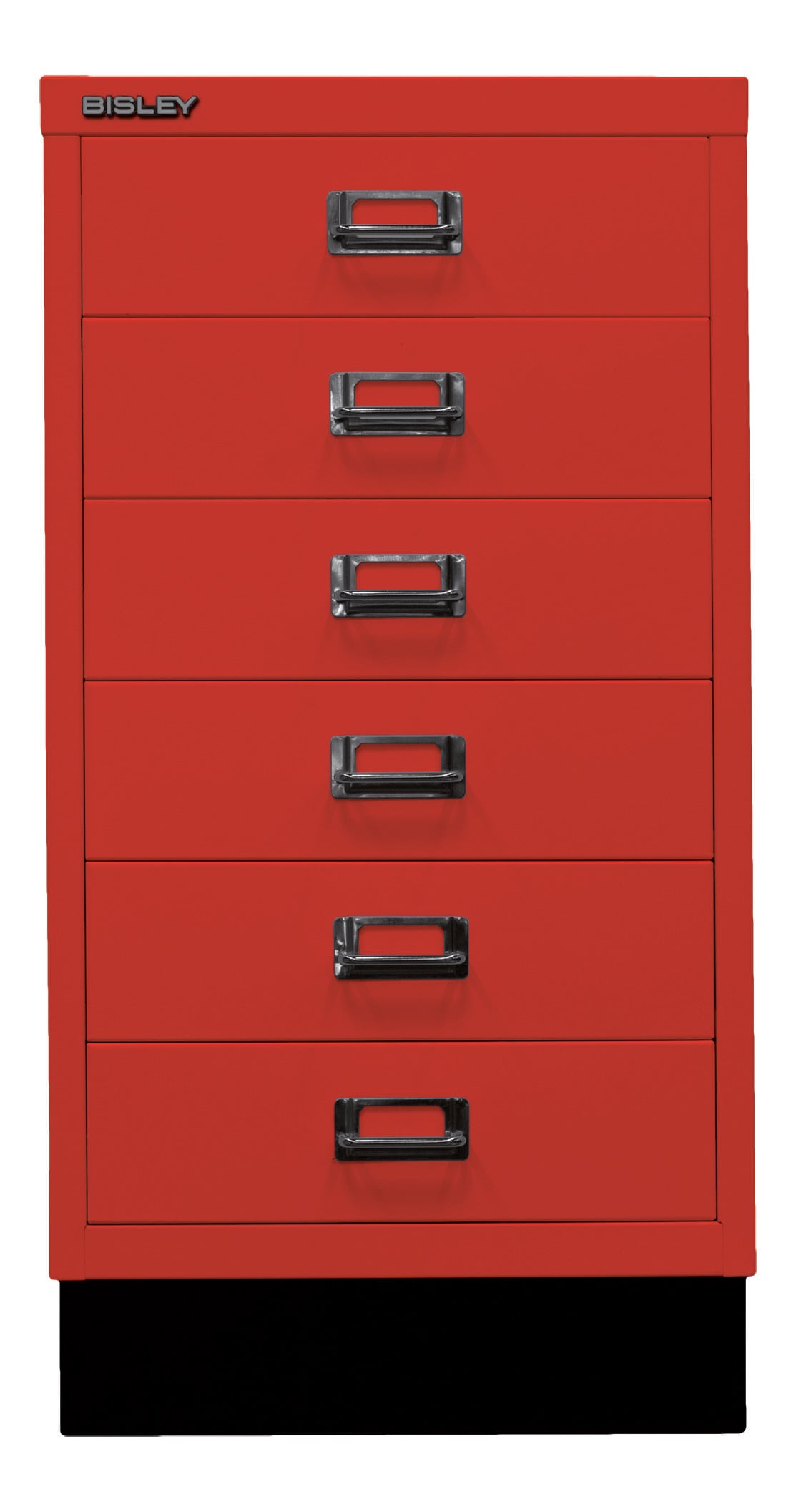 Bisley MultiDrawer™, 29er Serie mit Sockel, DIN A3, 6 Schubladen, Farbe kardinal-0