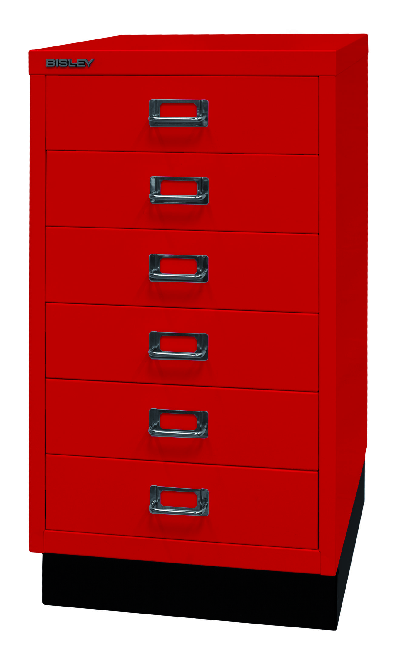 Bisley MultiDrawer™, 29er Serie mit Sockel, DIN A3, 6 Schubladen, Farbe kardinal-1