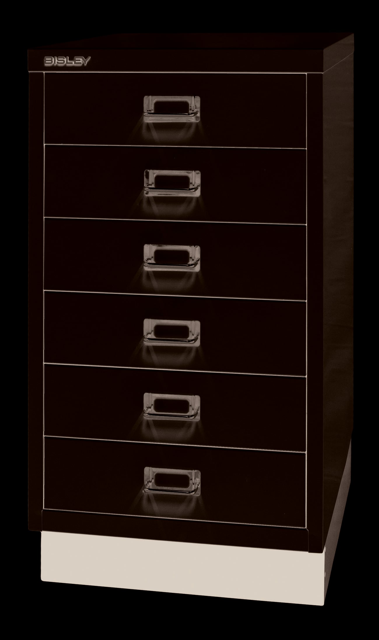 Bisley MultiDrawer™, 29er Serie mit Sockel, DIN A3, 6 Schubladen, Farbe silber-1