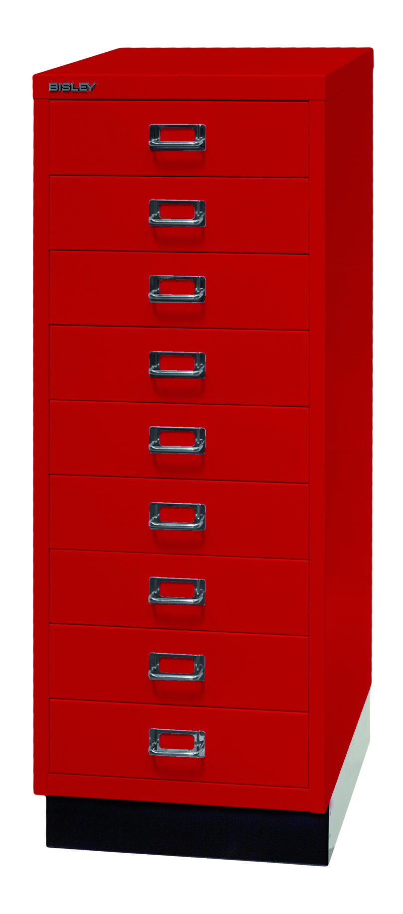 Bisley MultiDrawer™, 39er Serie mit Sockel, DIN A3, 9 Schubladen, Farbe kardinal-1