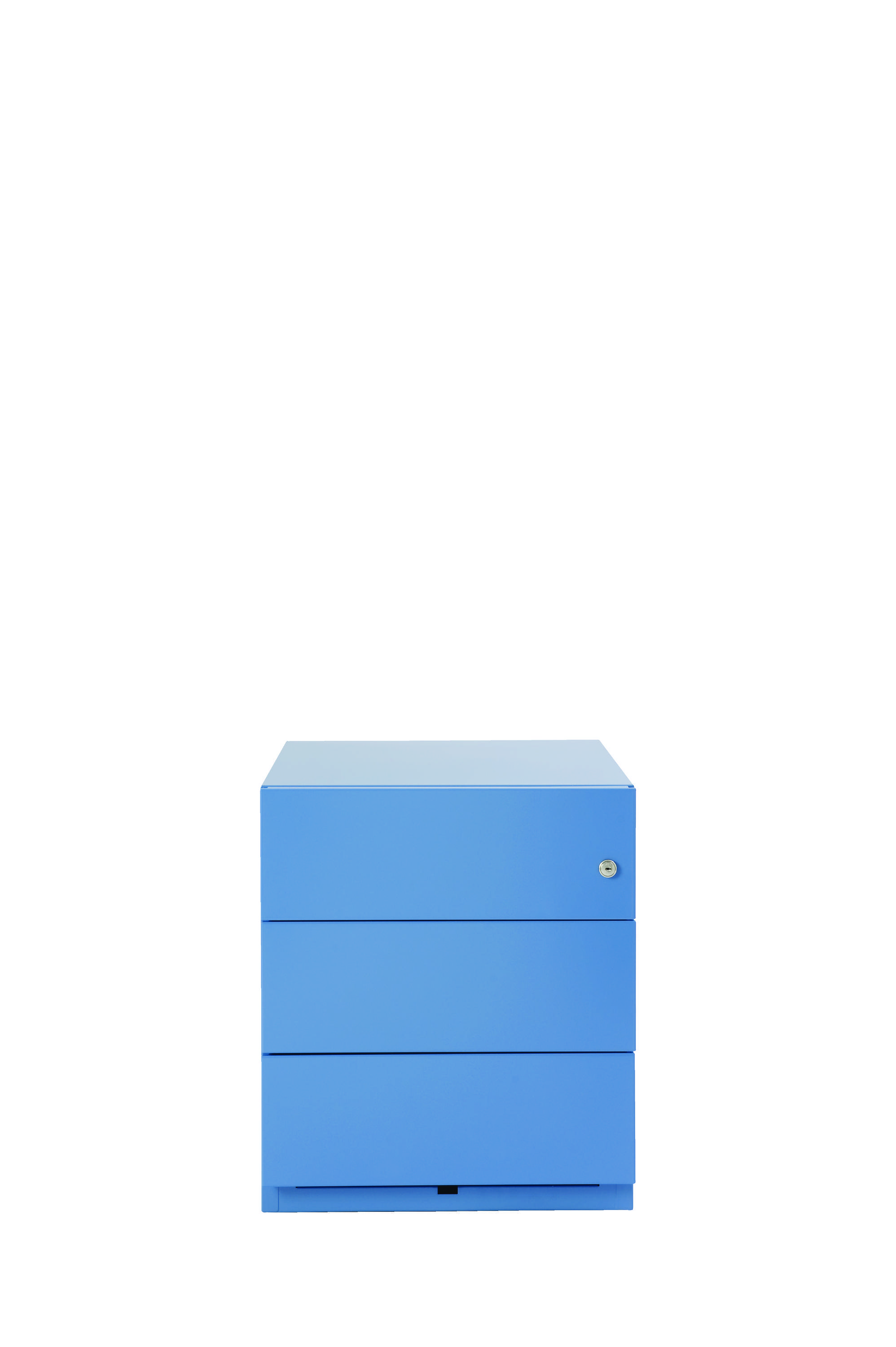 Rollcontainer Note™ mit Griffleiste, 3 Universalschubladen, Farbe blau-0