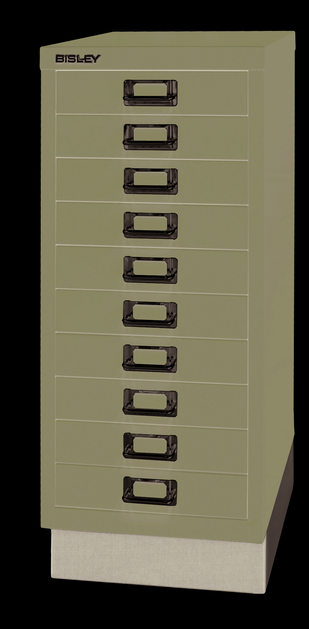 Bisley MultiDrawer™, 29er Serie mit Sockel, DIN A4, 10 Schubladen, Farbe schwarz-1