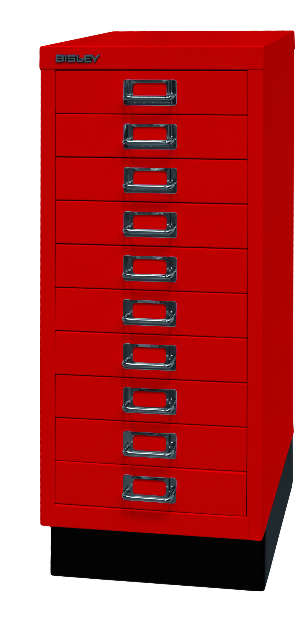 Bisley MultiDrawer™, 29er Serie mit Sockel, DIN A4, 10 Schubladen, Farbe kardina-1