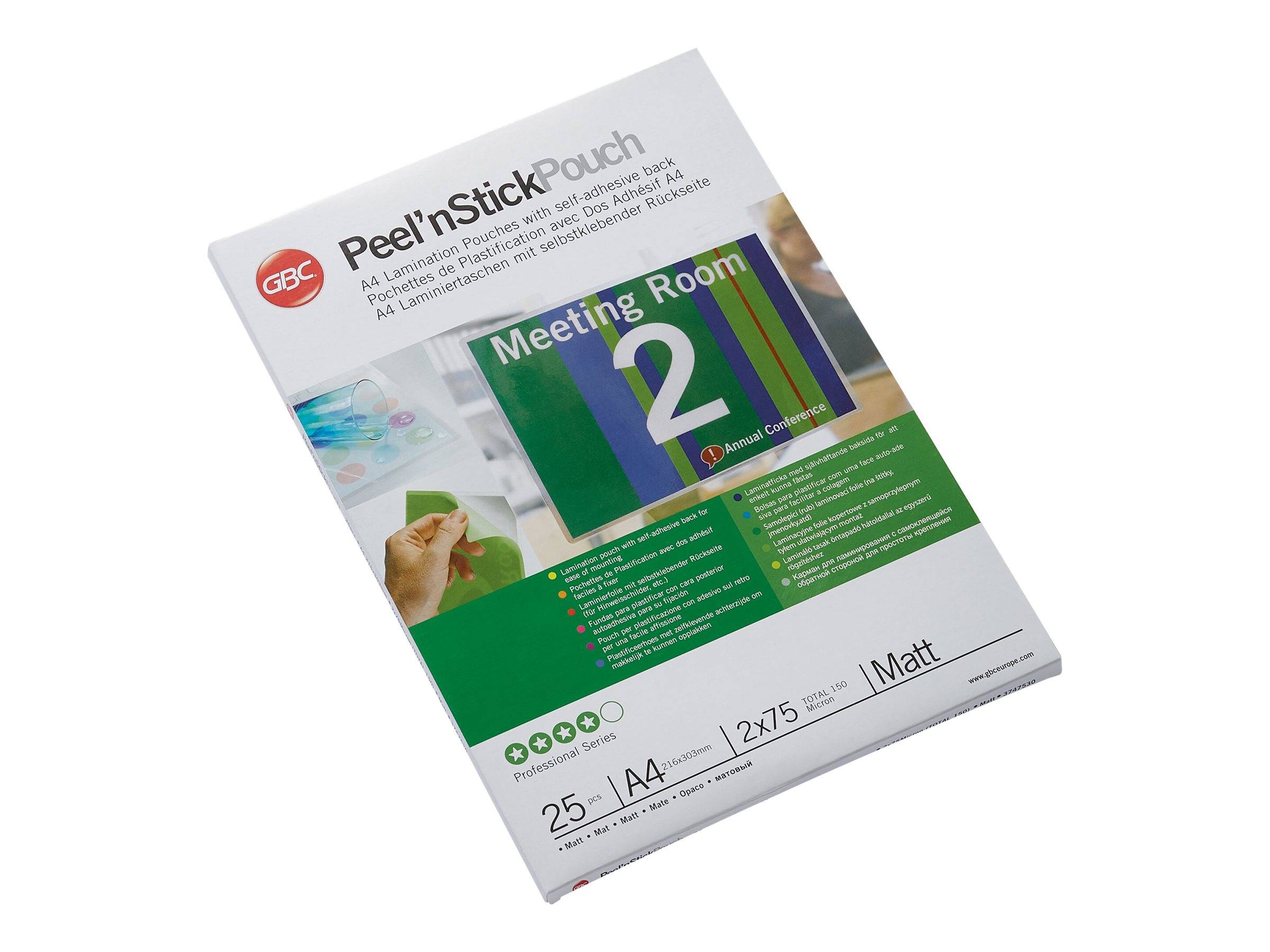 GBC Folientasche PeelnStickPouch 3747530 DIN A4 75mic 25 St./Pack.-0