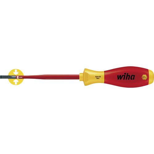 VDE Schlitz-Schraubendreher Wiha Schlitz-Schraubendreher 6,5mm SoftFinish-slimFix VDE1000V 10155 Klingenbreite: 6.5 mm K...