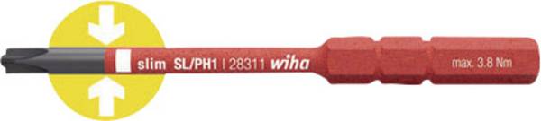 Wiha VDE-Wechselklinge slimVario Xeno Schlitz/PZ 2x75mm VDE Plus/Minus Wechselklinge SL/PZ 2 83 mm Passend für (Serie Schraubendreher) Wiha Torque