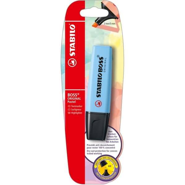 Textmarker Boss Original Pastel himmlisches Blau Blisterkarte-0