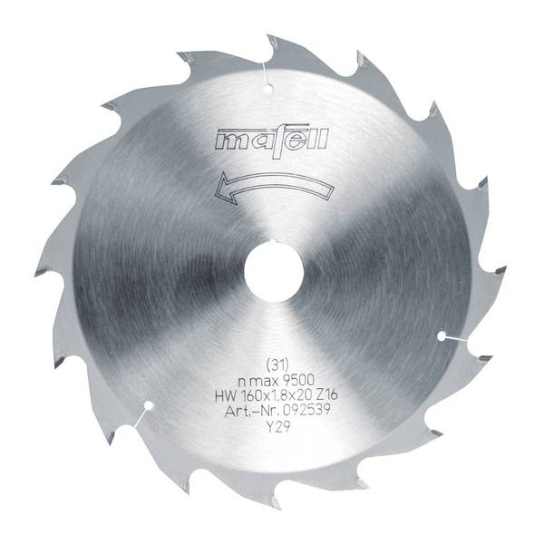 Mafell Hartmetall Sägeblatt HM 160 x 1,2/1,8 x 20 mm - 16 Zähne - Ersatzblatt