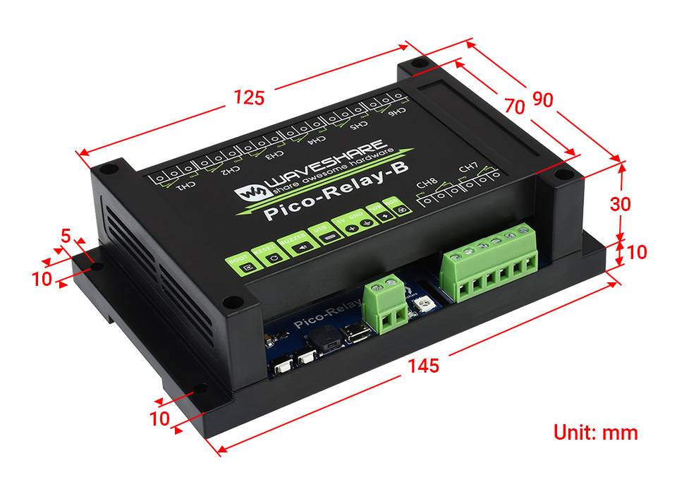 Waveshare Industrielles 8-Kanal Relaismodul für Raspberry Pi Pico: Erweiterte Schutzfunktionen-6
