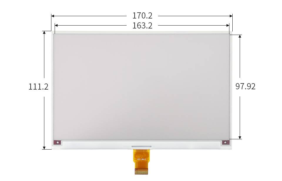 WaveShare 7.5inch E-Paper E-Ink Display Module (B) for Raspberry Pi Pico 800x480 Red Black White SPI-7