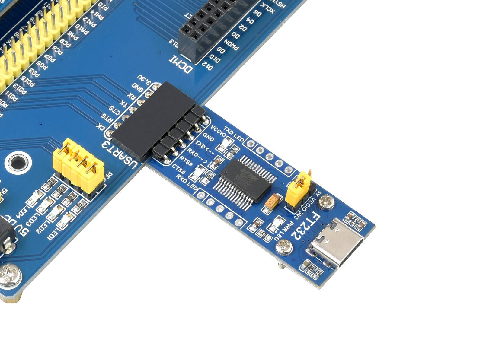 WaveShare FT232 USB UART Board (Type C), USB To UART (TTL) Communication Module, USB-C Connector-1